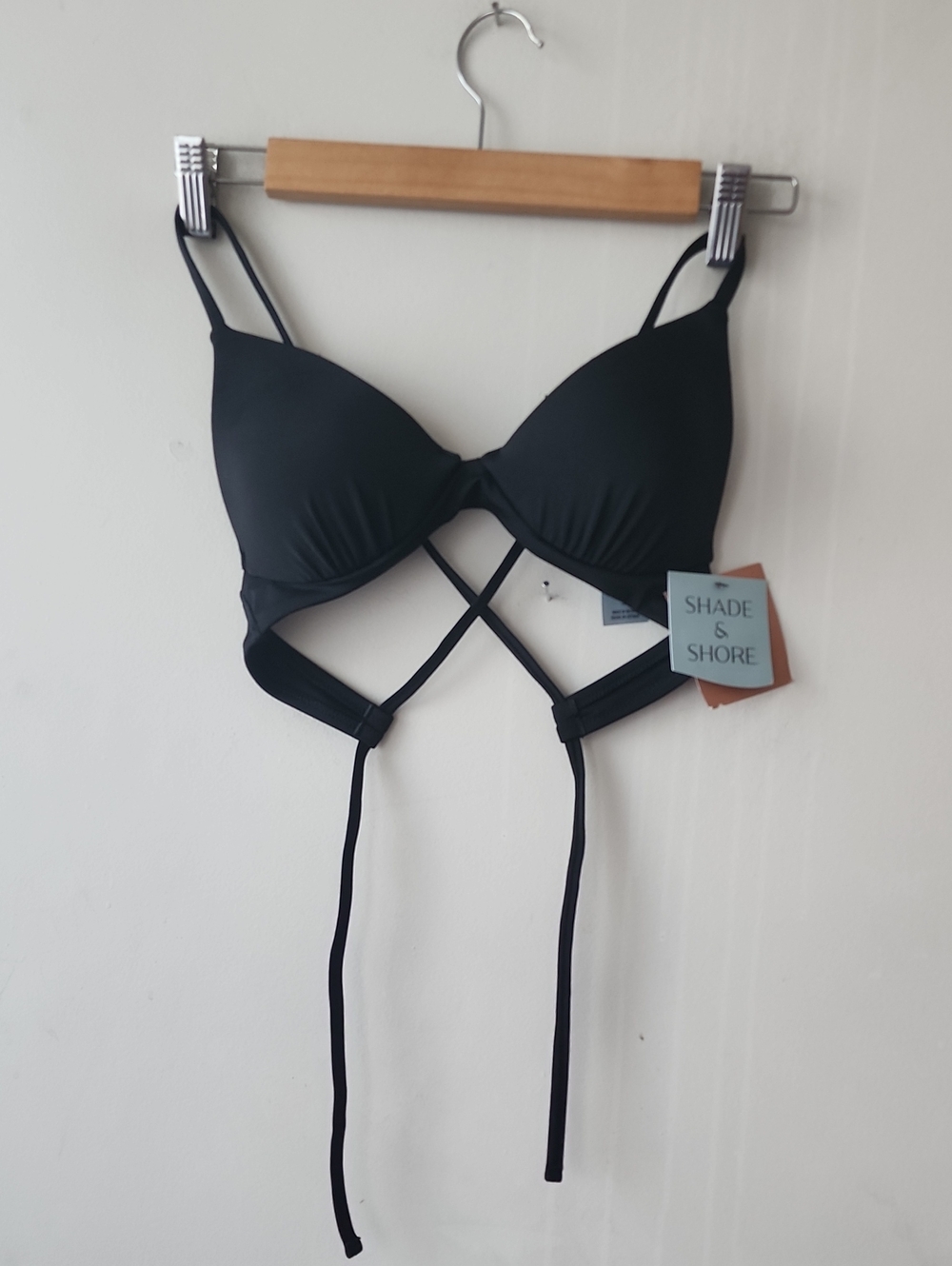 Shade & Shore Black Crisscross Bikini Top